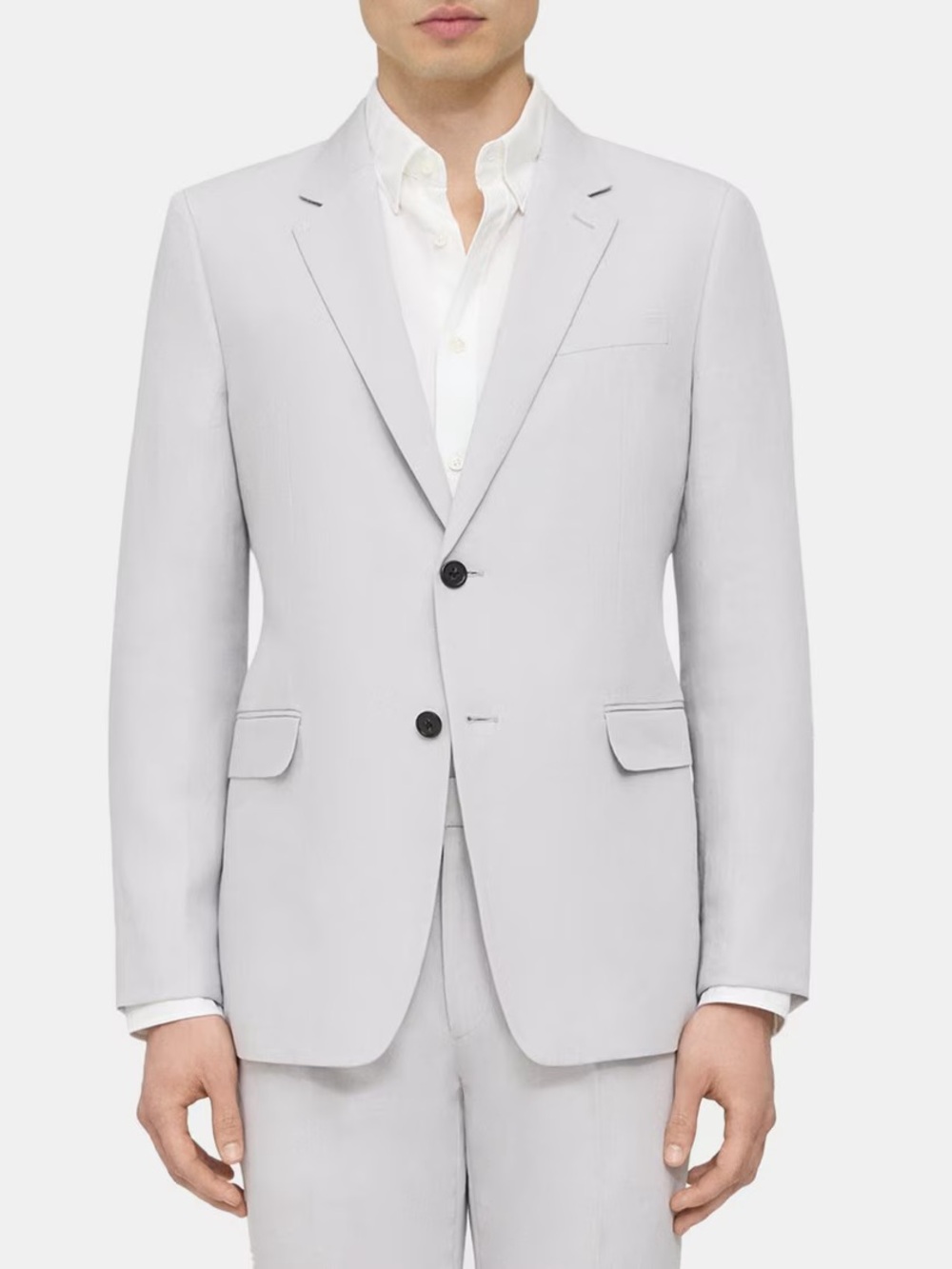 Theory Chambers Blazer in Galena Linen, Vapor Gray Color, 46R